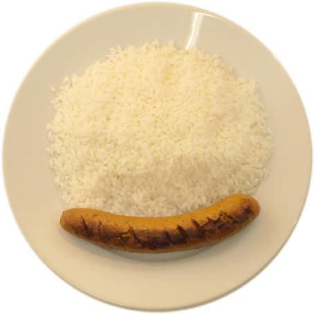 Bratwurst mit nur Reis